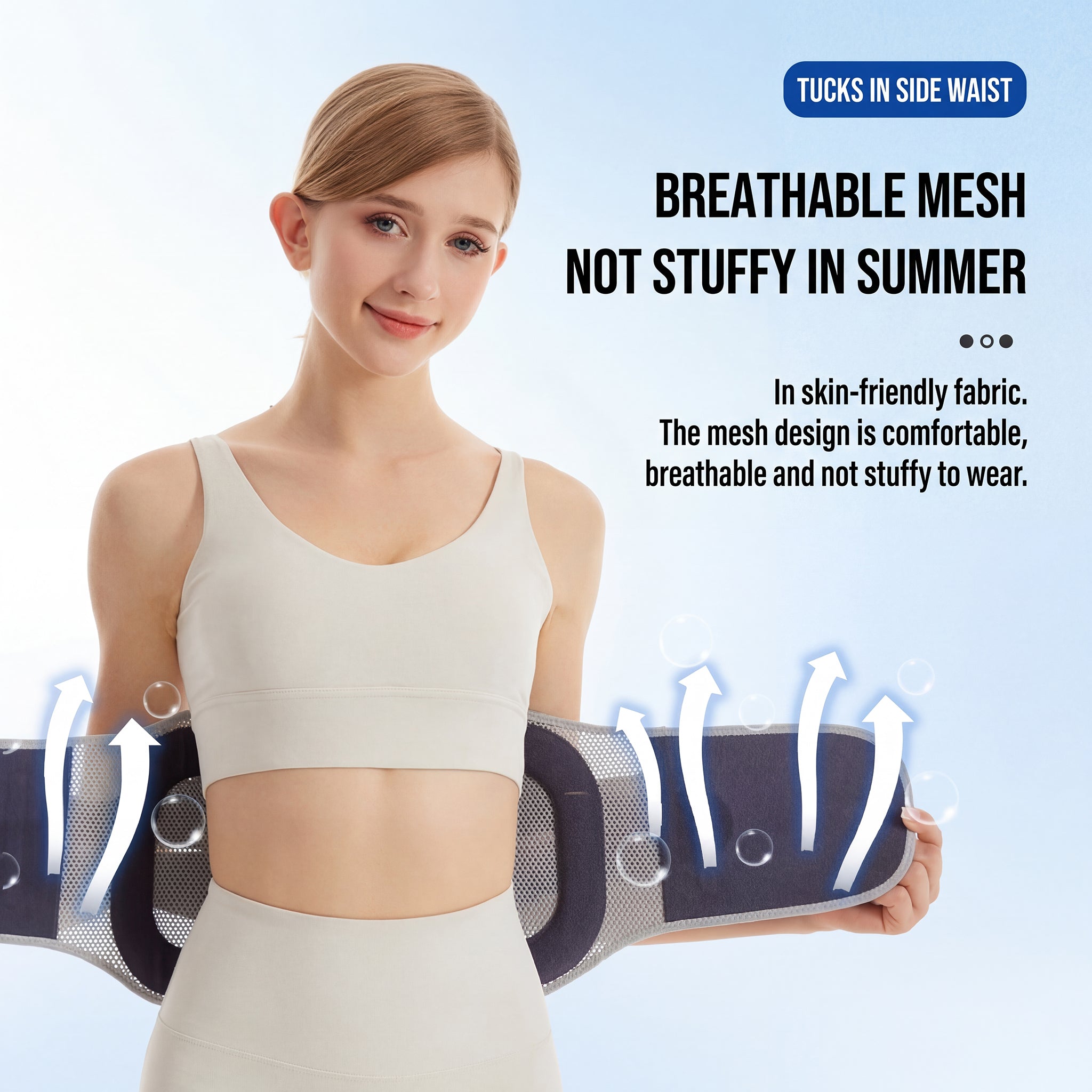 Dual-Strap Adjustable Back Support Brace - Breathable Lumbar Belt for Office, Driving & Daily Wear, All-Day Waist Comfort