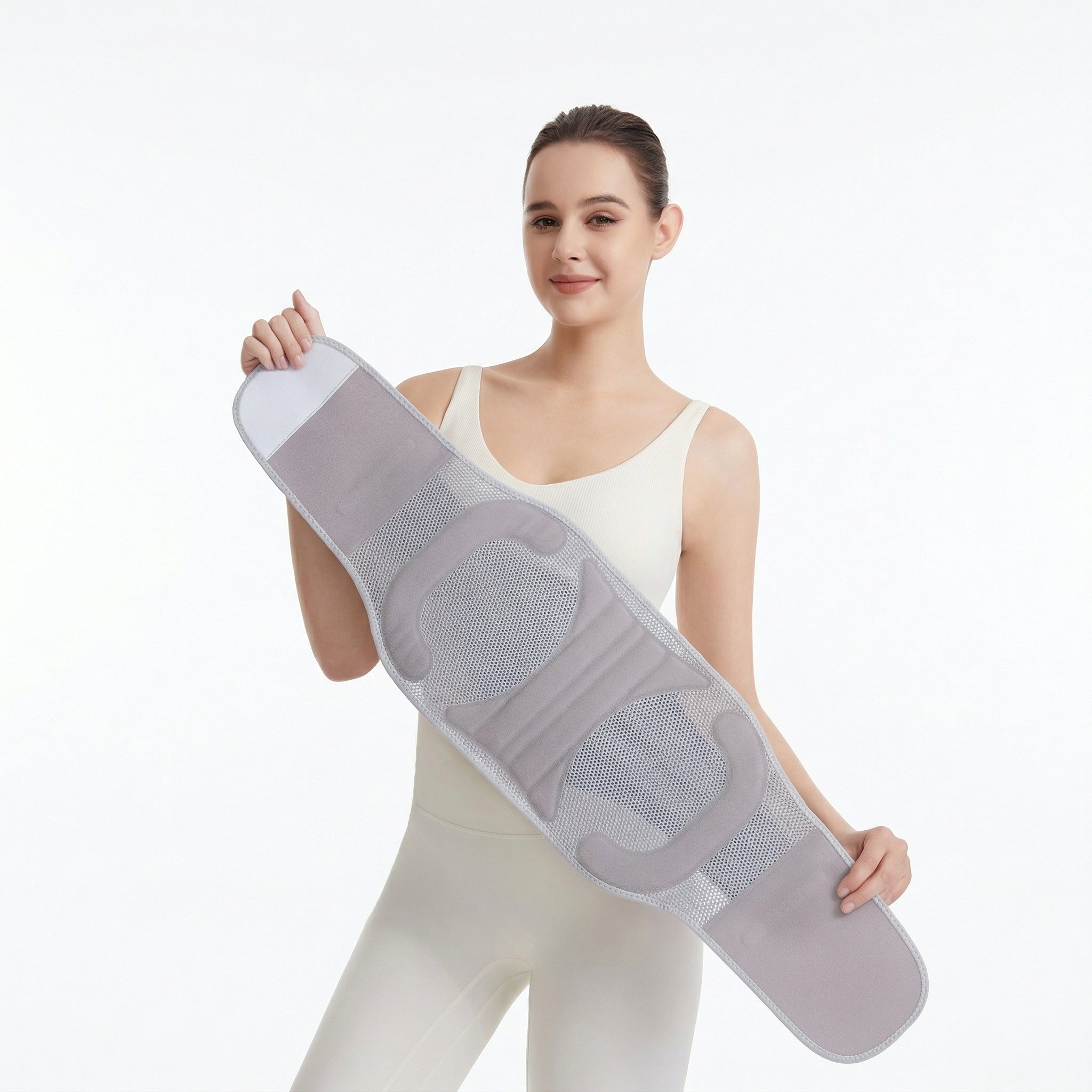 Ergonomic Back Support Brace with Dual Compression Straps, Breathable Lumbar Belt for Posture Improvement & Waist Stability