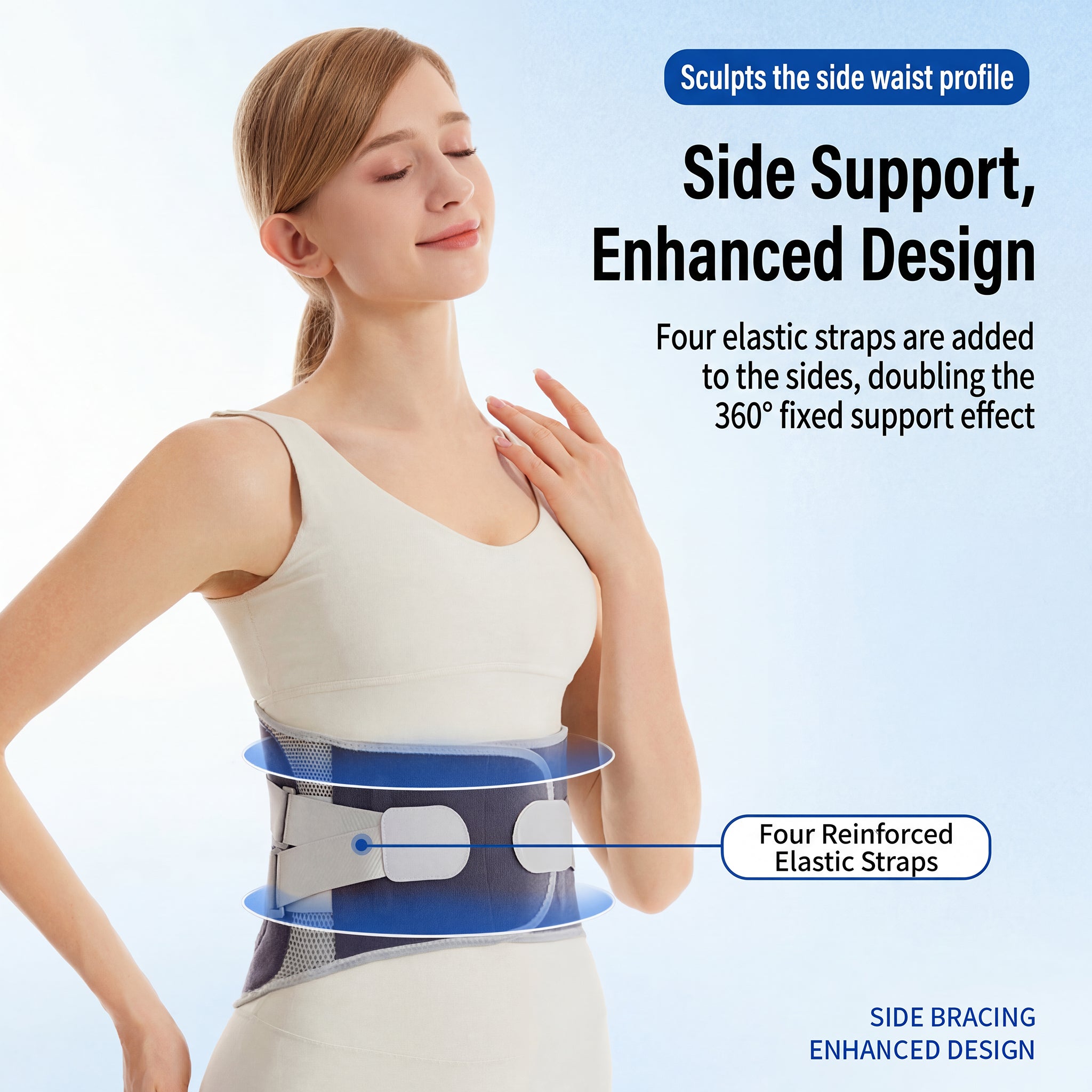 Dual-Strap Adjustable Back Support Brace - Breathable Lumbar Belt for Office, Driving & Daily Wear, All-Day Waist Comfort