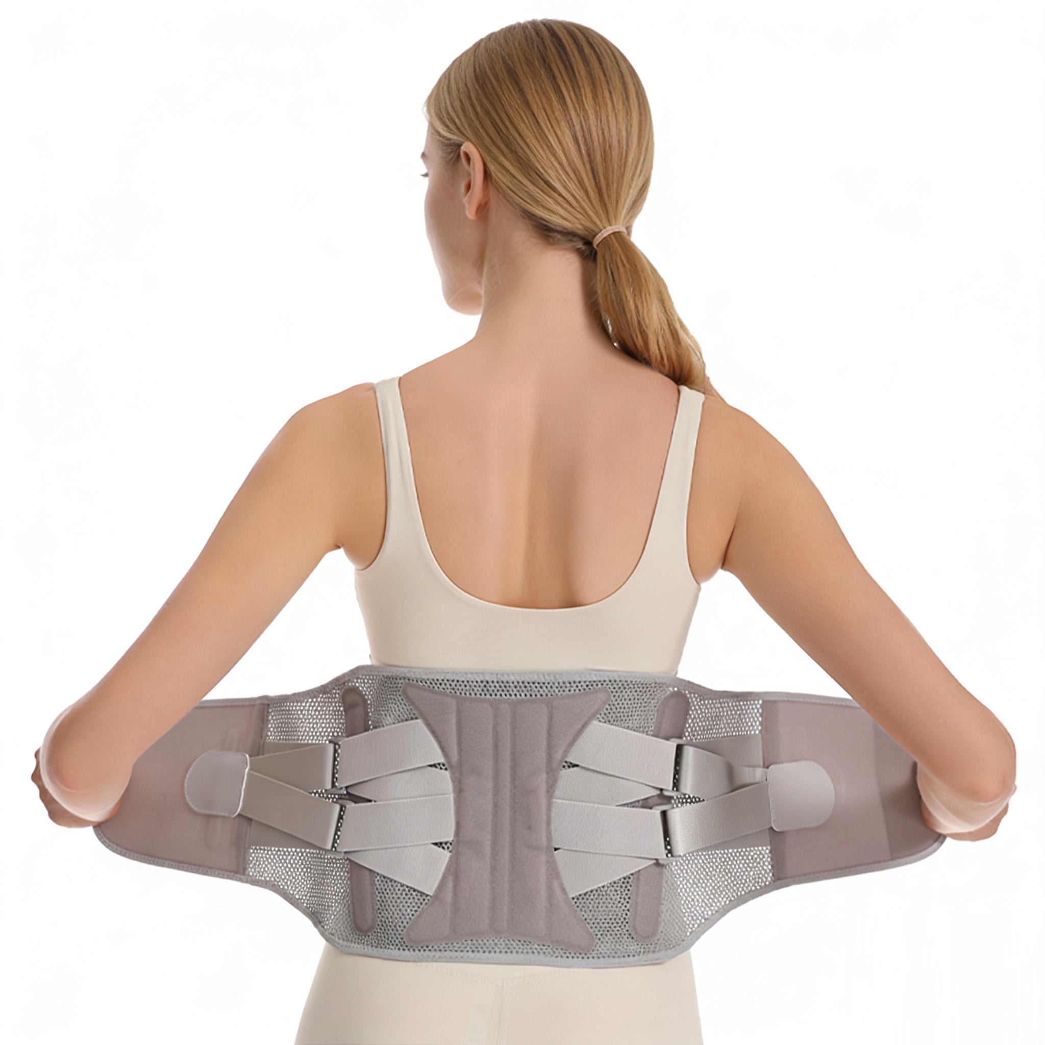 Adjustable Breathable Back Support Brace - Lumbar Waist Belt for Fitness, Workout & Daily Activity, Waist Stability