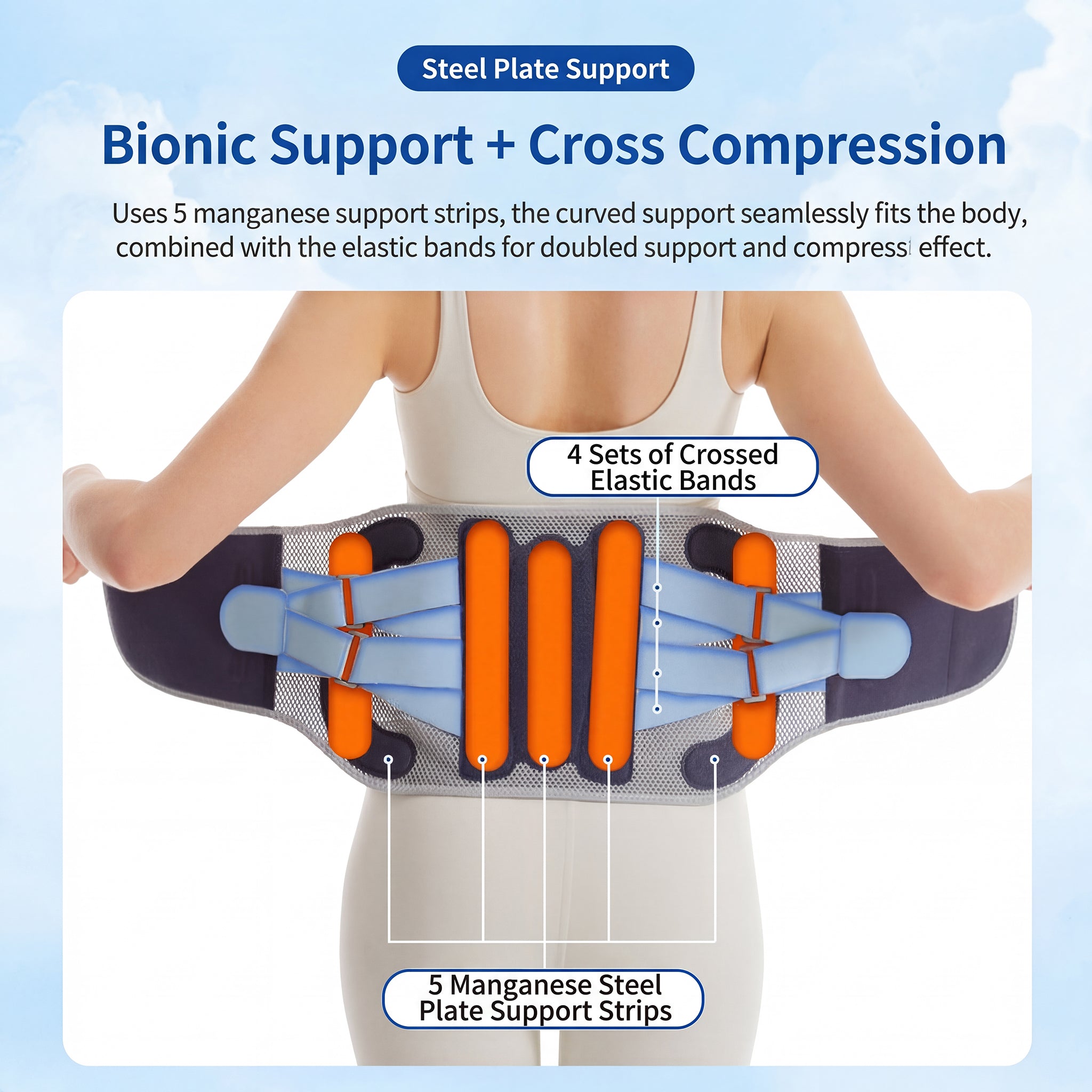 Dual-Strap Adjustable Back Support Brace - Breathable Lumbar Belt for Office, Driving & Daily Wear, All-Day Waist Comfort