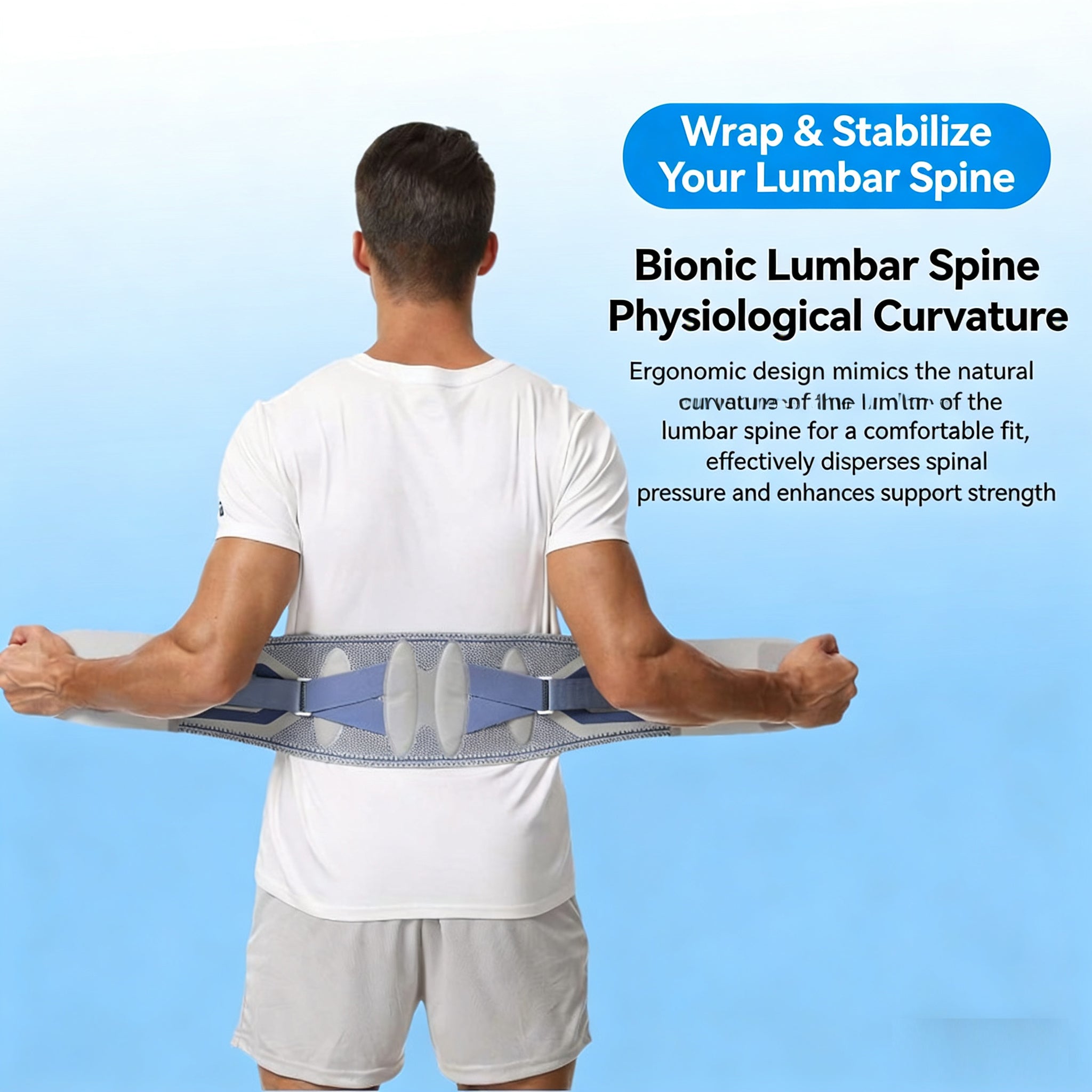 Breathable Adjustable Back Brace - Lumbar Support Belt for Work, Home & Fitness, Relieve Lower Back Pain for All-Day Wear