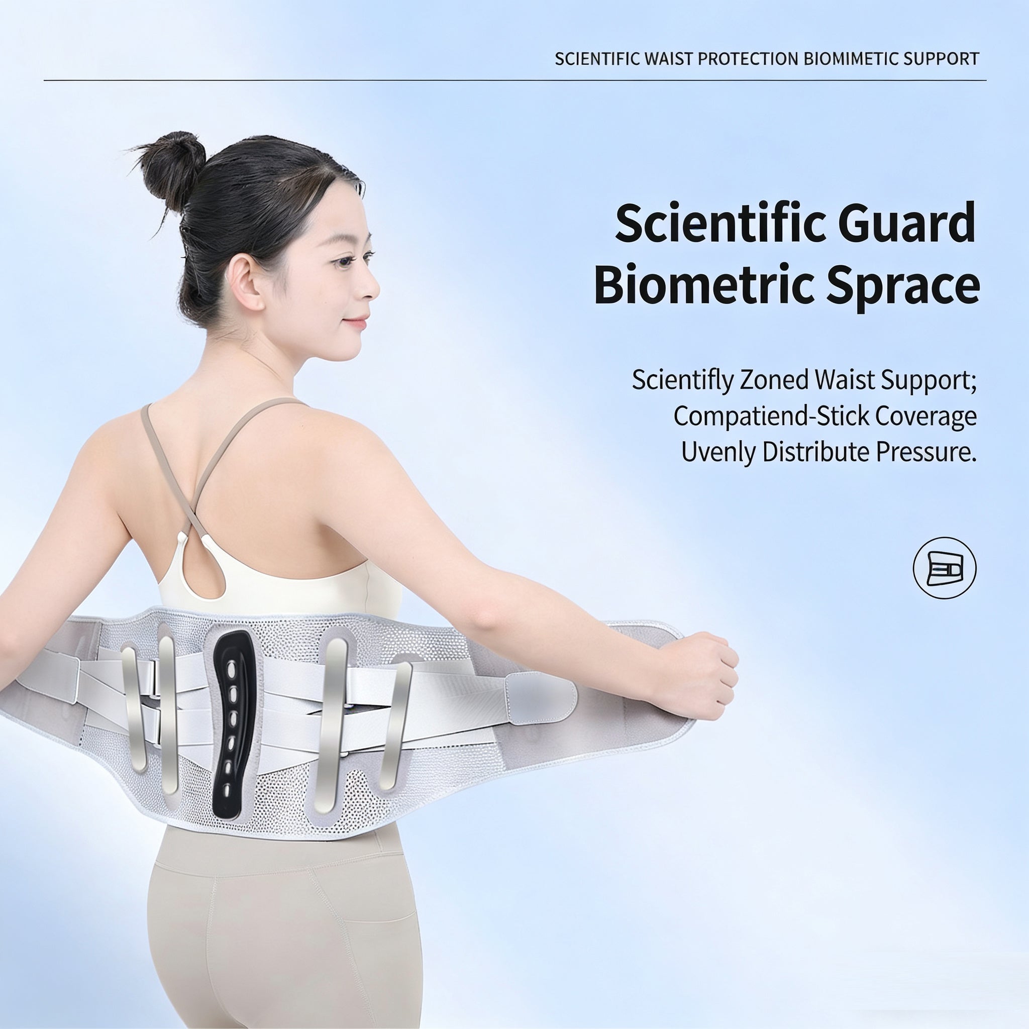 Steel plate support breathable and comfortable belt, men's and women's adjustable belt, weight lifting squat four-season breathable waist protection