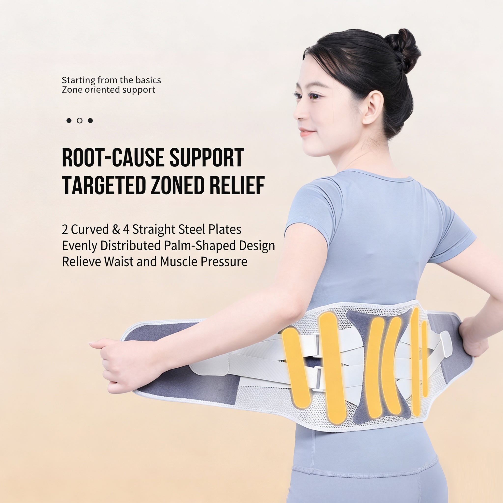 Adjustable Lumbar Support Belt - Breathable Back Brace for Lower Back Pain Relief, Waist Trimmer for Men & Women