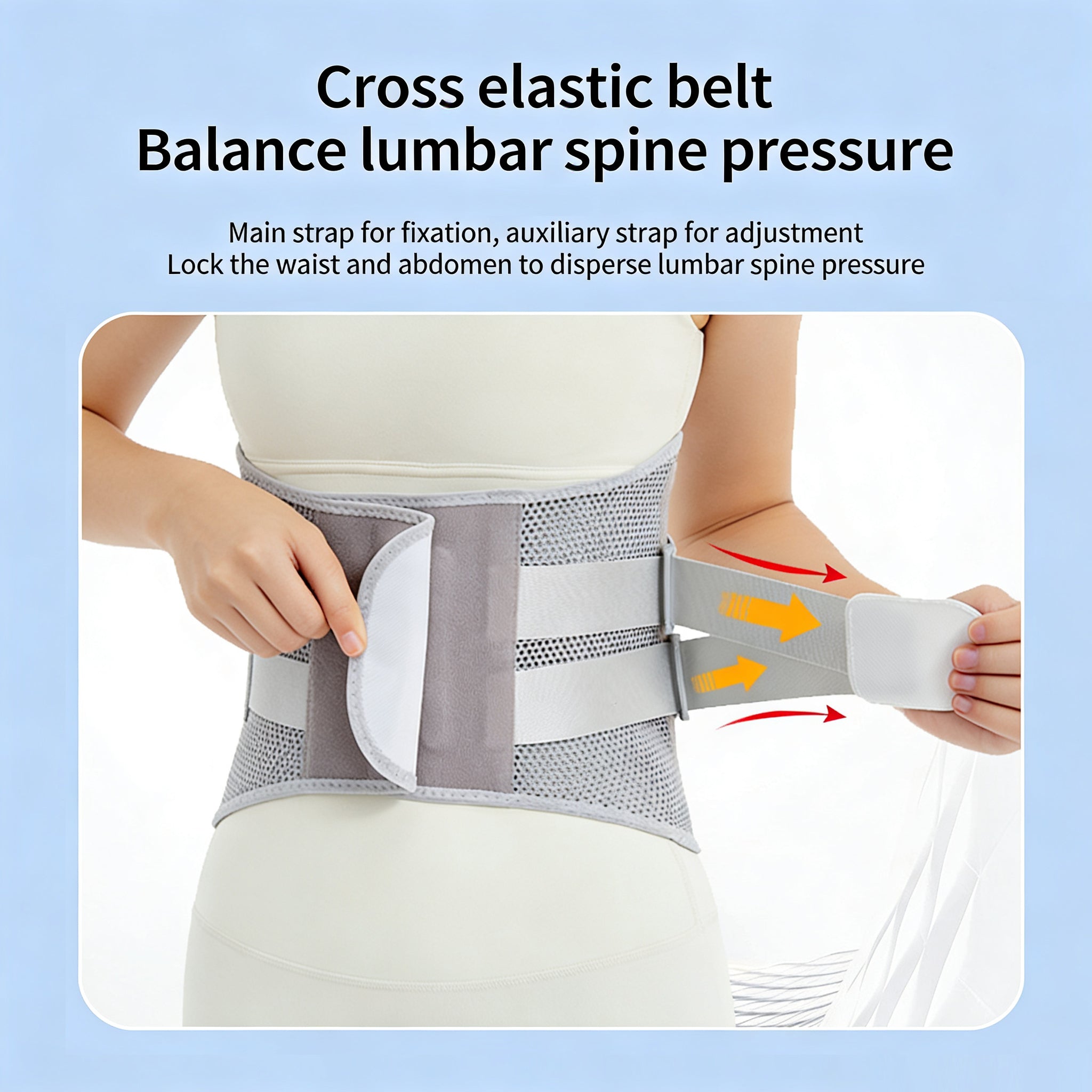 Adjustable Breathable Back Support Brace - Lumbar Waist Belt for Fitness, Workout & Daily Activity, Waist Stability