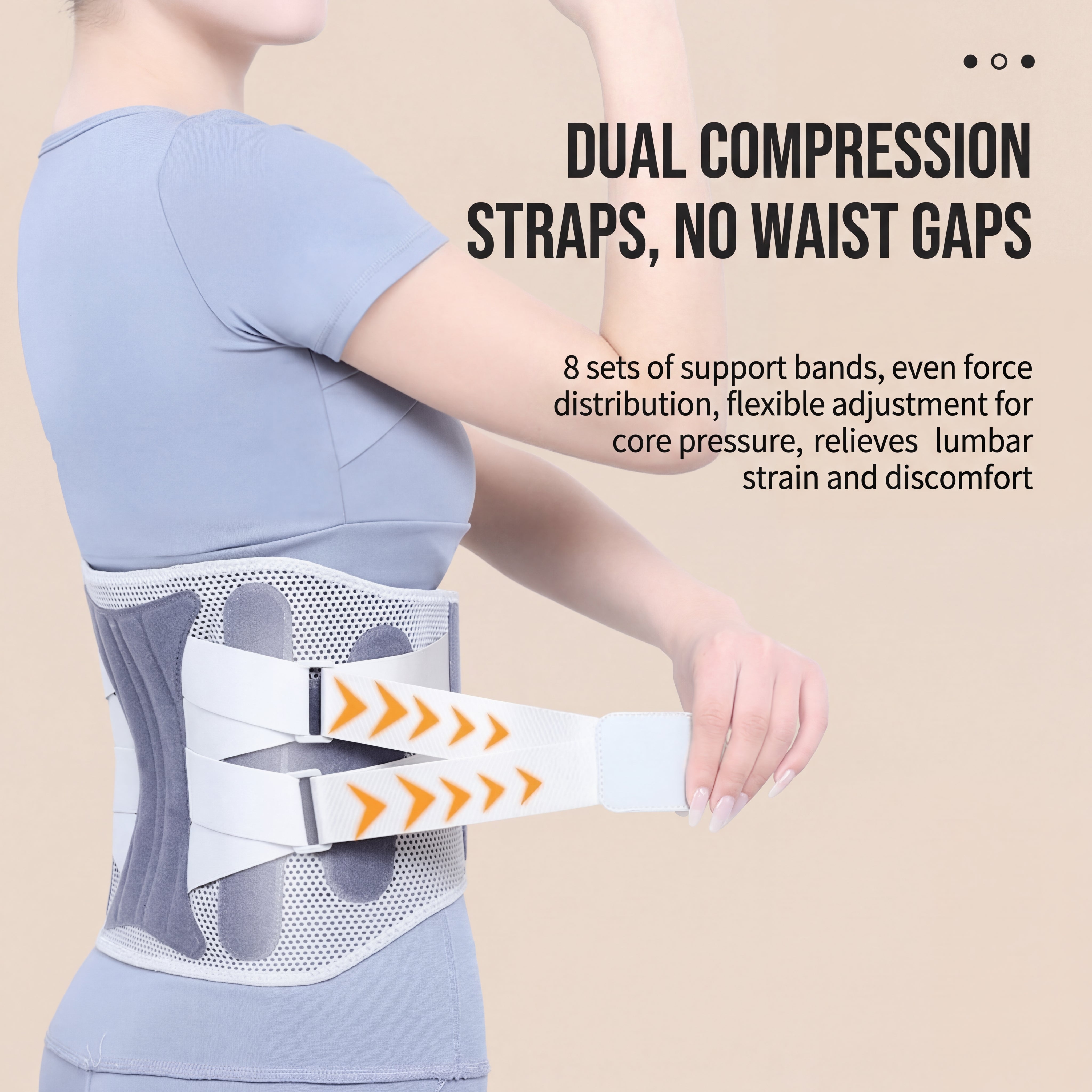 Adjustable Lumbar Support Belt - Breathable Back Brace for Lower Back Pain Relief, Waist Trimmer for Men & Women