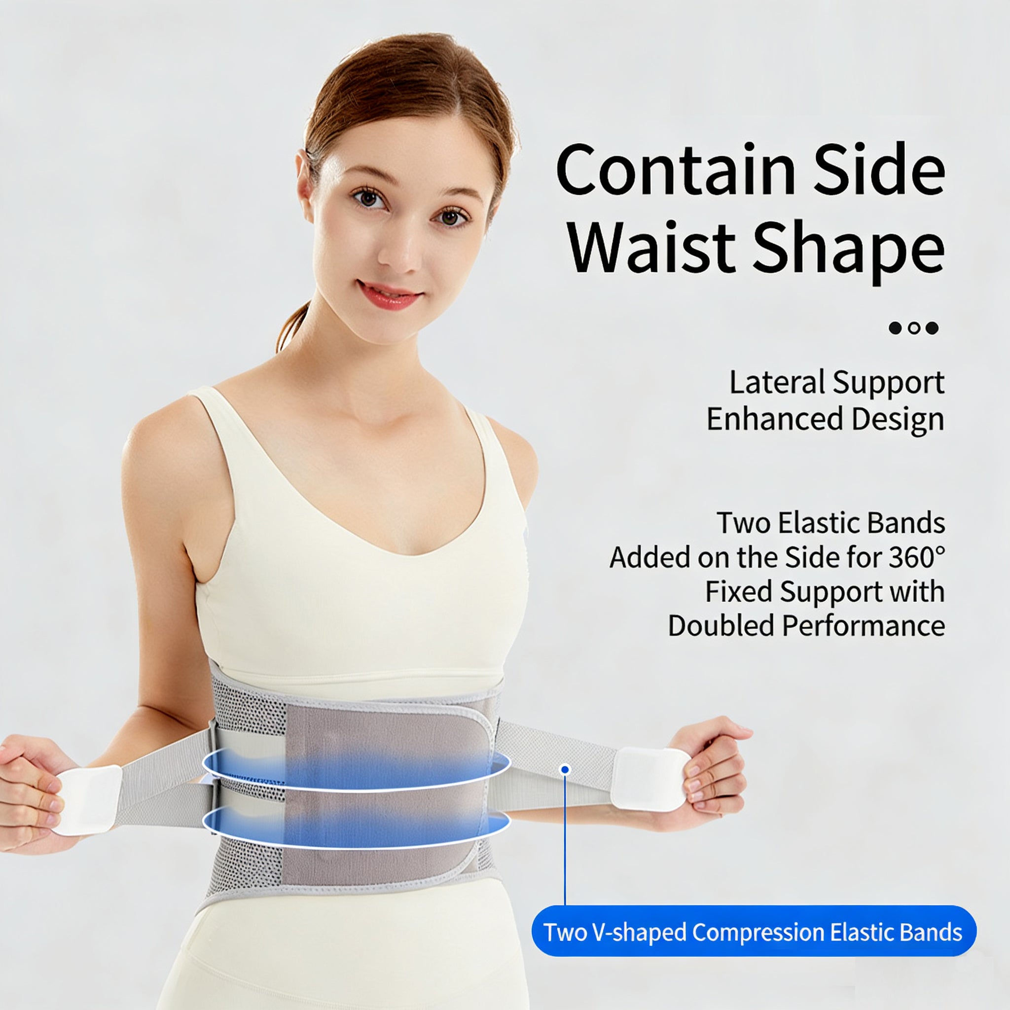 Adjustable Breathable Back Support Brace - Lumbar Waist Belt for Fitness, Workout & Daily Activity, Waist Stability