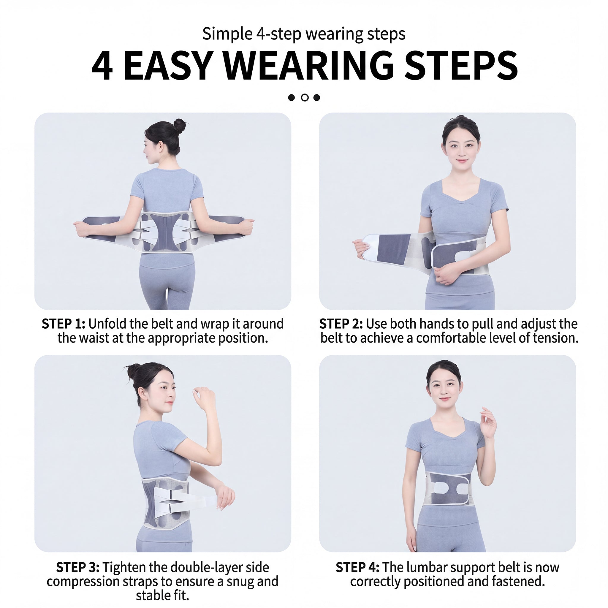Adjustable Lumbar Support Belt - Breathable Back Brace for Lower Back Pain Relief, Waist Trimmer for Men & Women